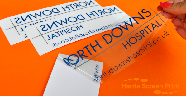 Clear car stickers printed for North Downs Hospital