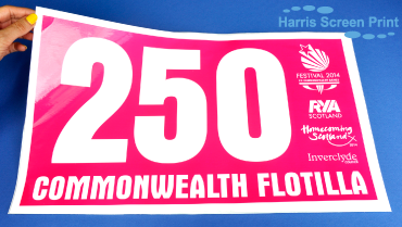Scotland's Commonwealth Games Waterproof Stickers printed on rolls