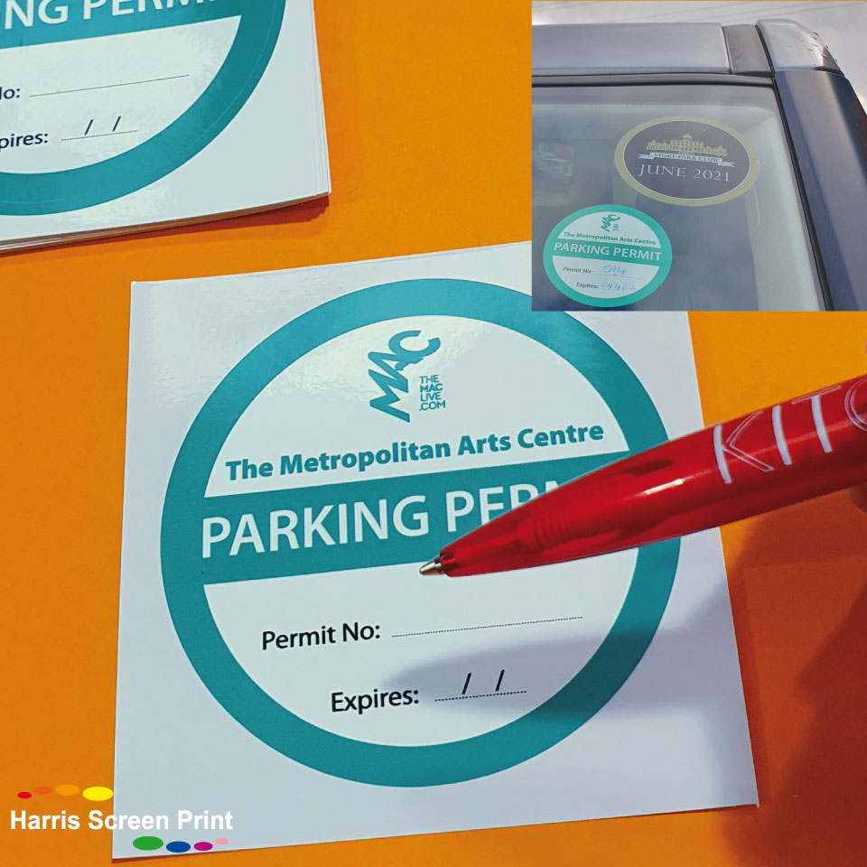Car Parking Permit Stickers I Car Windscreen Stickers I Parking Stickers  Printed