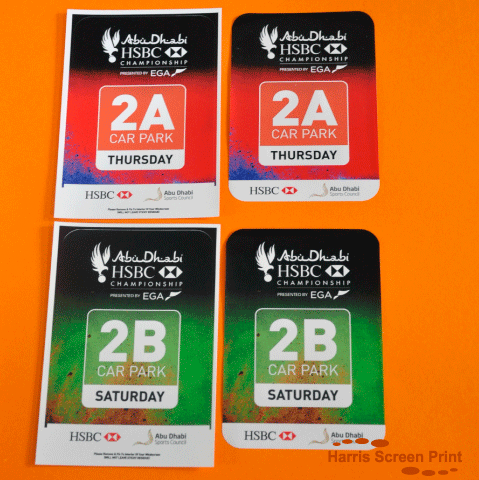 Cling Permit Window Stickers printed for Abu Dhabi