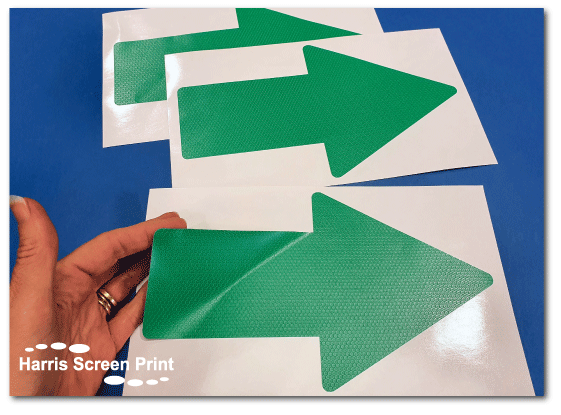 Crowd Control Arrow Shaped Floor Stickers Printed