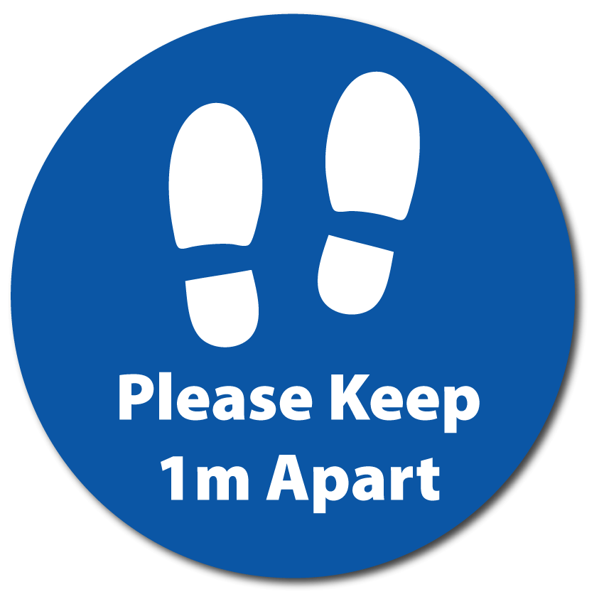 New Please Keep 1m Apart Social Distancing Floor Stickers