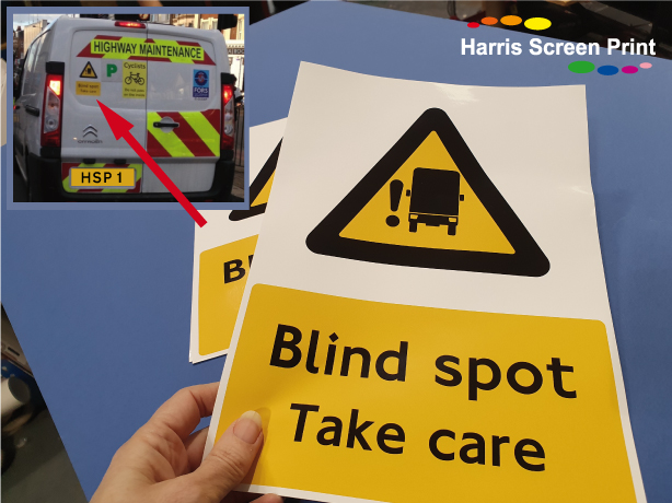 Blind Spot Take Care Van Stickers Printed