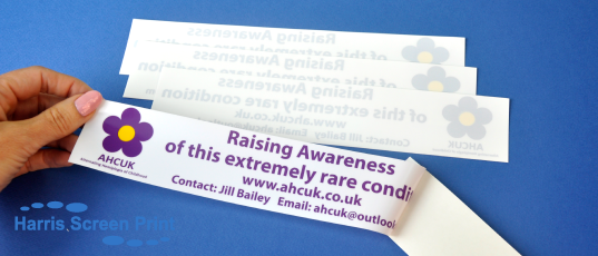 Car Window stickers printed for AHCUK Charity