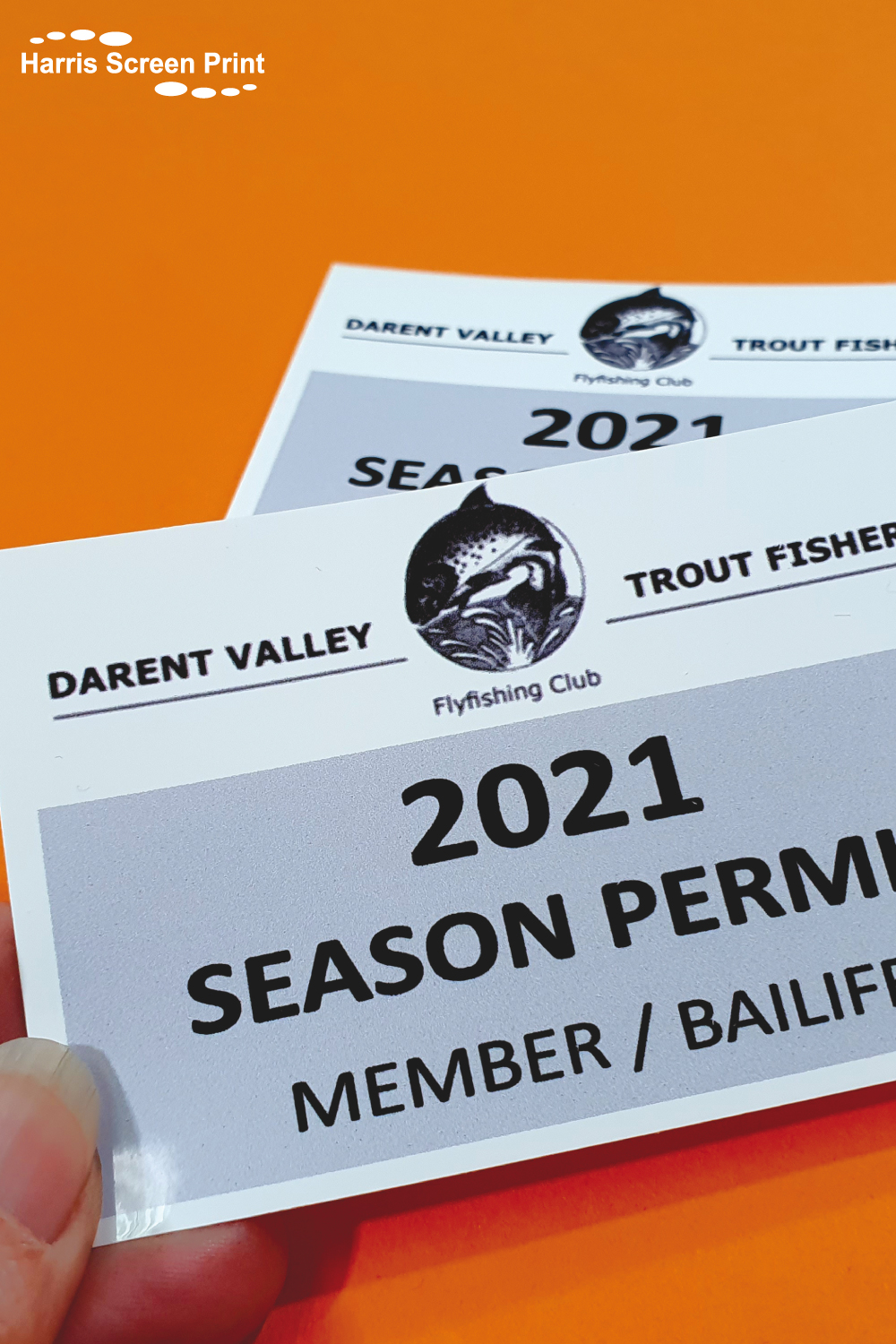 Cling Permits printed for Fly Fishing Club Membership