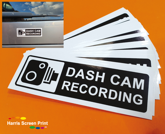 Dash Cam Car Bumper Stickers printed