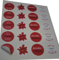 Charity Lapel Stickers printed for National Doodle Day