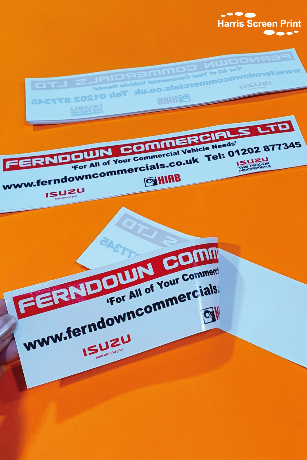 Ferndown Commercials internal stick window stickers