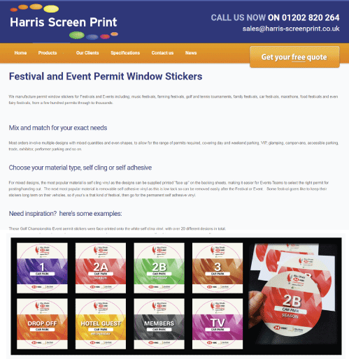New Web Page for Festival and Event Permit Window Stickers
