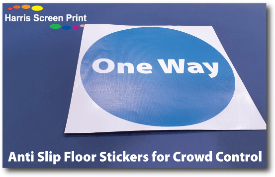 One Way Floor Stickers Printed for Crowd Control