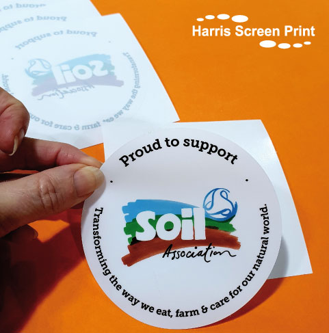 Soil Association window stickers printed full colour