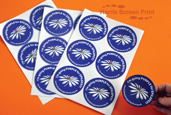 Charity Fundraising Stickers printed on sheets