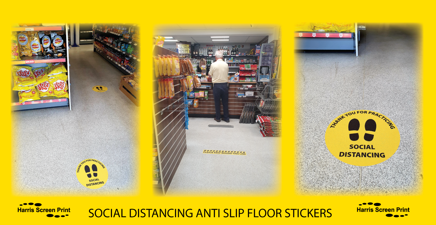 Social Distancing Floor Stickers Printed