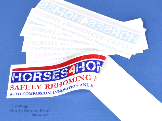 Rear window stickers printed for Homes4Horses charity