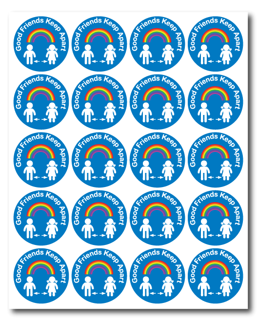 FREE Social Distancing Sticker Sheets for Schools
