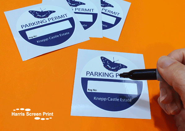 Car Permit Window Stickers printed for UK Castle
