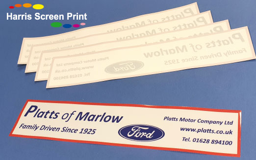 Motor Trade Rear Window Stickers Printed