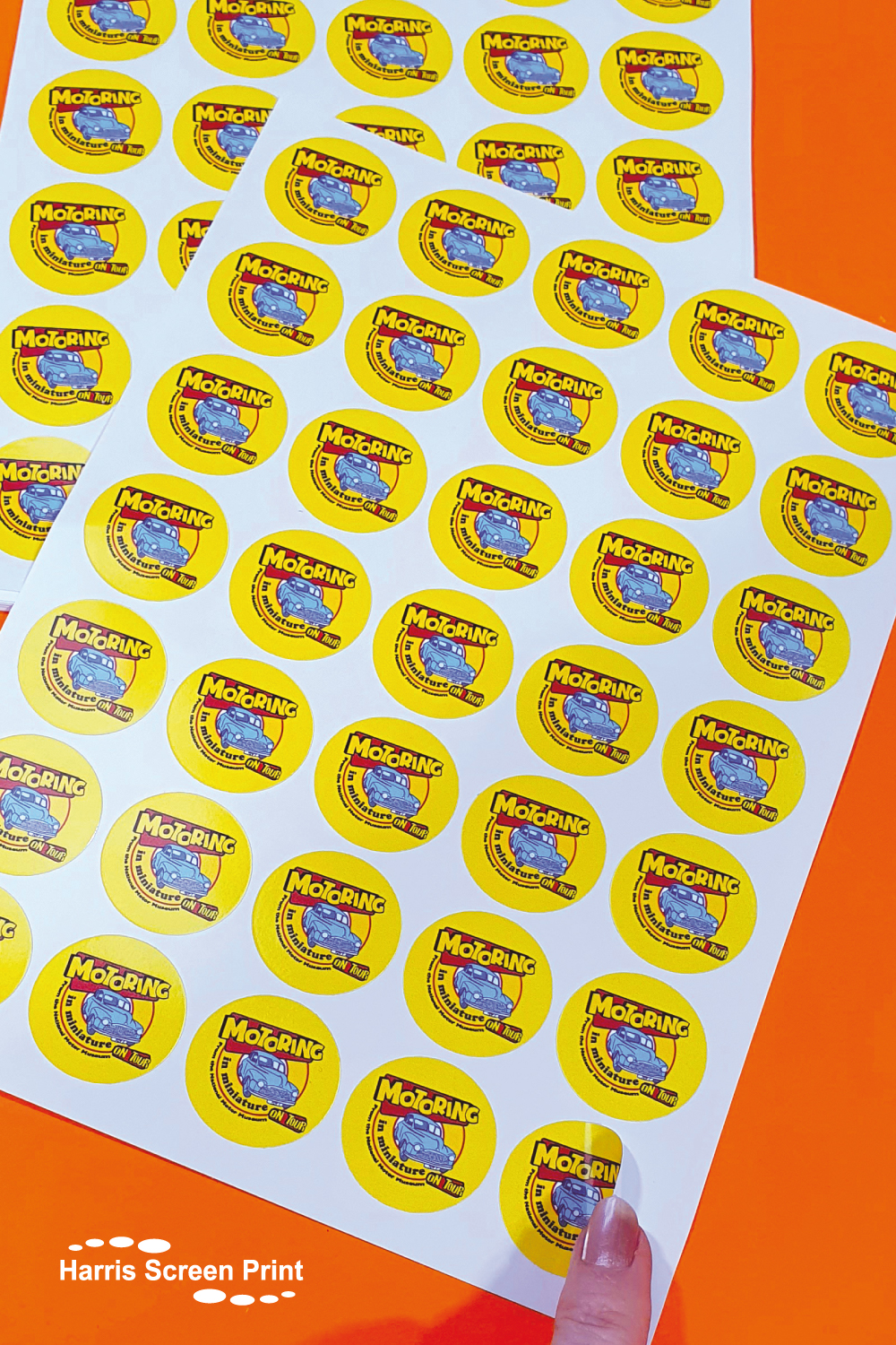 Motoring in Minature round stickers for Beaulieu Motor Museum