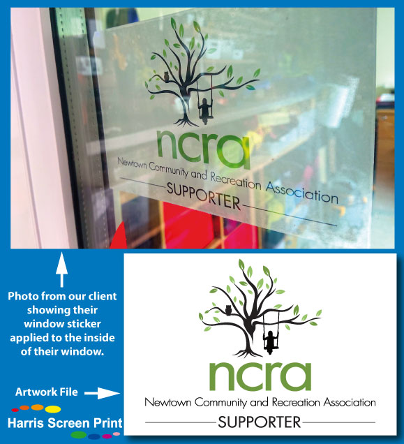 Window Stickers printed for NCRA