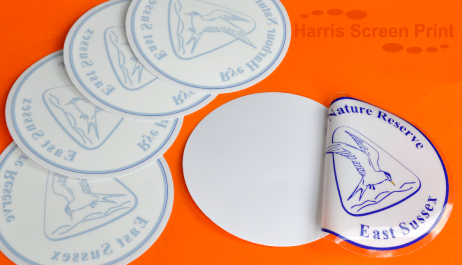 Round Car stickers printed for Rye Harbour Nature Reserve