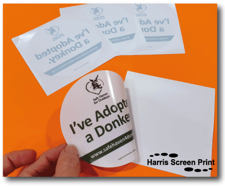 Car Window Stickers printed for Safe Haven 4 Donkeys charity