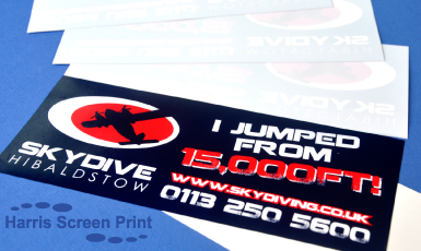 Car Stickers printed for Skydive business