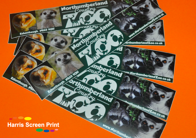 Waterproof Car Bumper Stickers printed for Northumberland Country Zoo