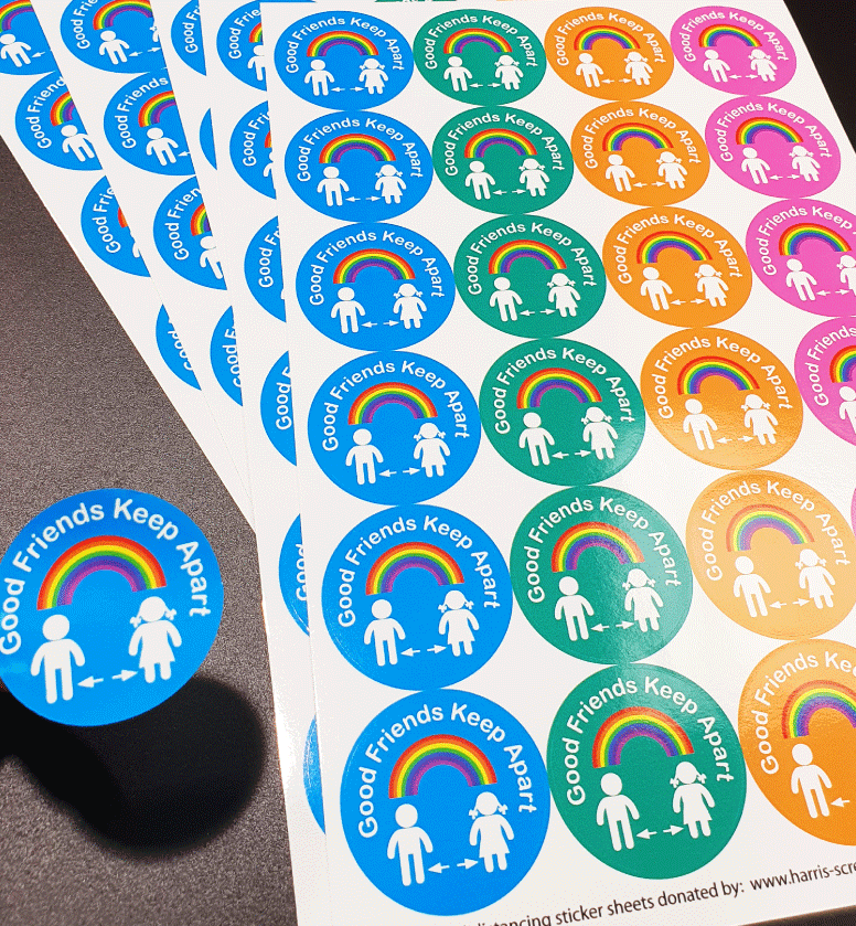 FREE Sticker Sheets to promote social distancing for kids