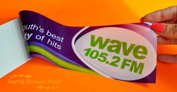 Car window stickers printed for Wave 105 Radio Station